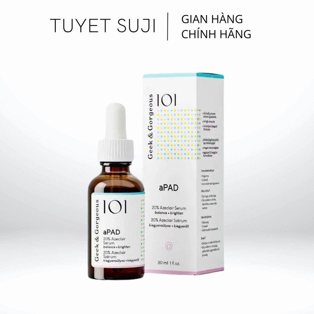 Serum Geek&Gorgeous aPAD 20% Azelaic Acid Mờ Thâm, Dưỡng Sáng, Kiểm Soát Dầu