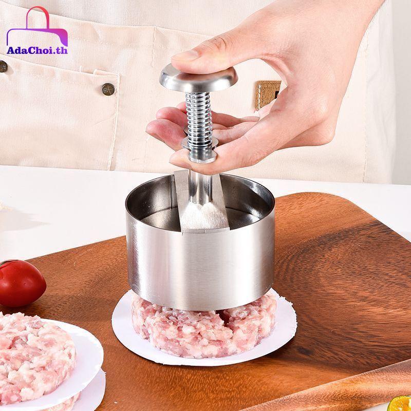 AdaChoi Non-Sti Burger Press 304 Thép không gỉ Hamburger Patty Maker Thậm chí ép cho thịt bò chay Pa