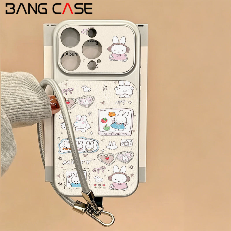 Leather Plated Phone Case for IPhone 17 16 15 14 13 12 11 Pro Max Xs Max Cute Ins Miffy Soft Cover w