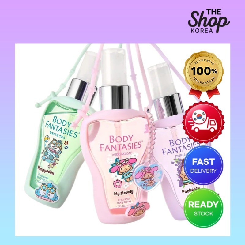 [Body Fantasy] Xịt khử mùi toàn thân Sanrio Collabo (My Melody / Hangyo-dong / Pochaco Silicone TÚI 