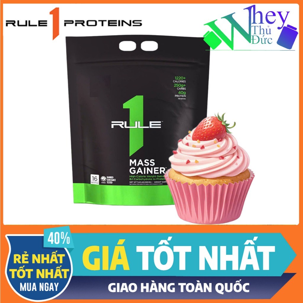 Sữa Tăng Cân Rule 1 Mass Gainer 12lbs vị Strawberry Creme – Dinh Dưỡng Hoàn Hảo Cho Người Khó Tăng K