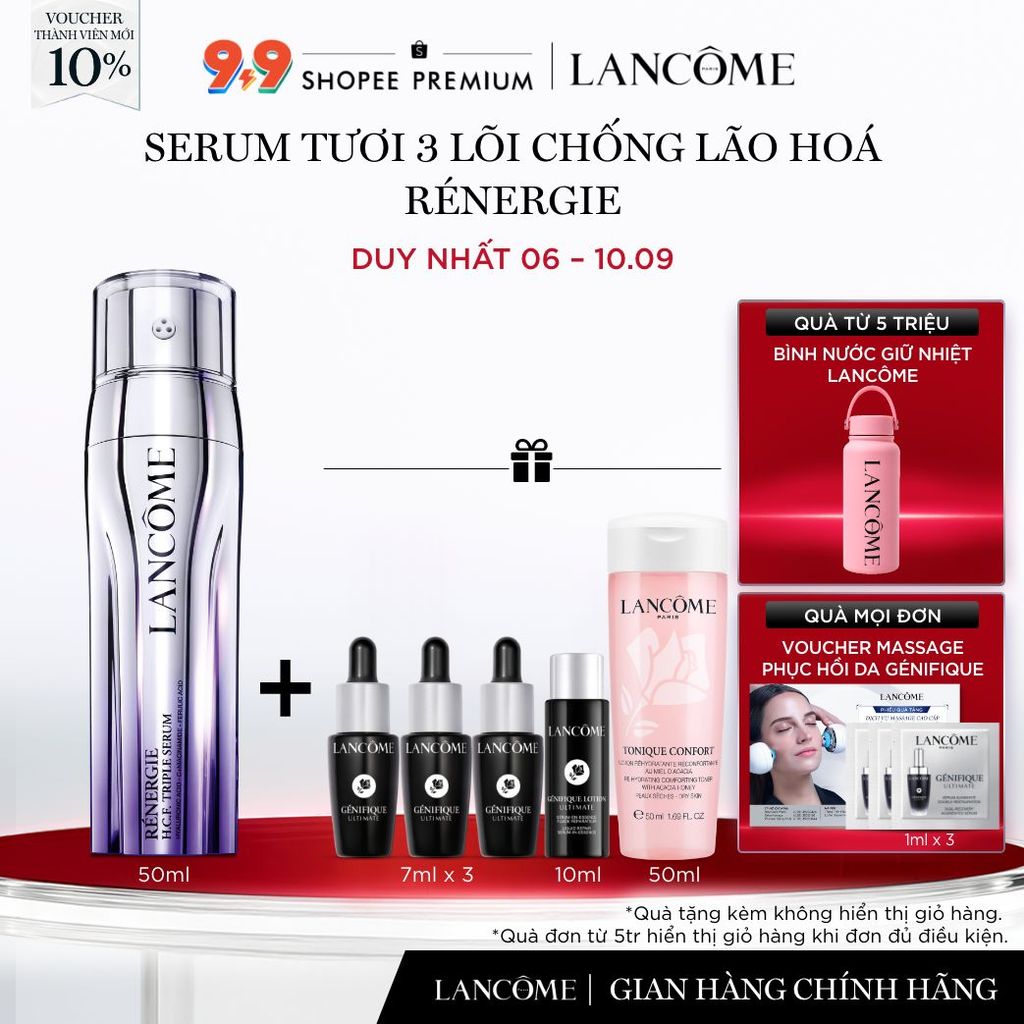 Dưỡng Chất (Serum) Tươi 3 Lõi Ngăn Ngừa Lão Hóa Lancome Renergie Triple 50ml
