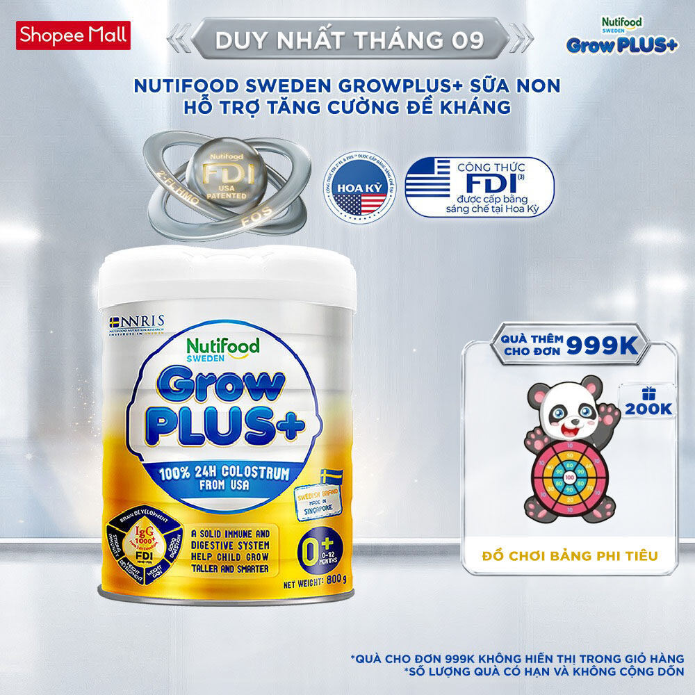 Sữa non GrowPLUS+ (vàng) 0-12 tháng Singapore tăng cường hệ miễn dịch và hấp thu chất dinh dưỡng (Lo