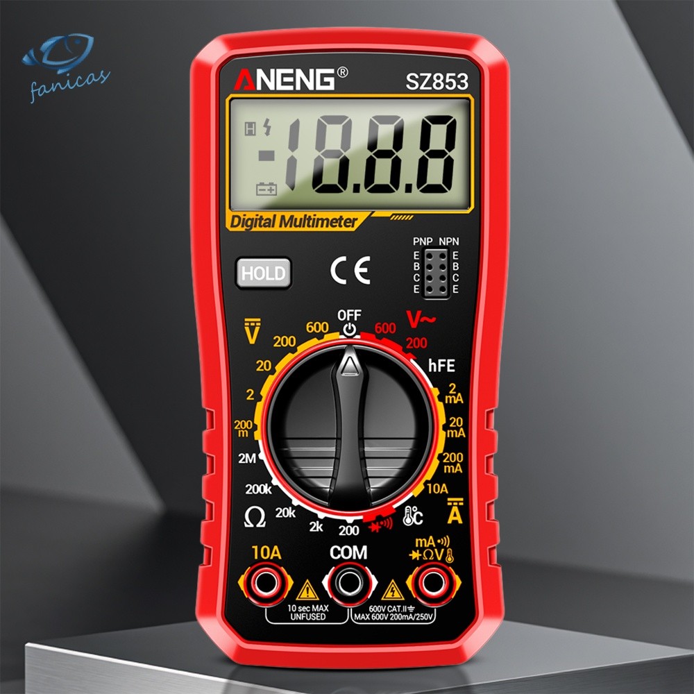 Đồng hồ vạn năng kỹ thuật số 1999 Đếm điện áp AC DC Điện trở dòng điện HFE Transistor Diode Buzzer D