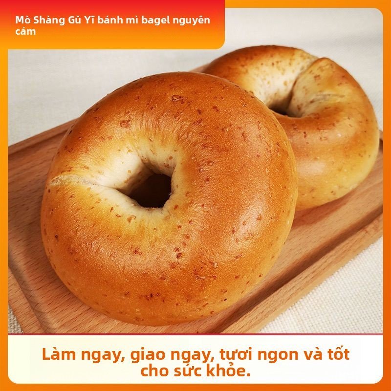 Bánh bagel nguyên cám Mài Thượng Cốc Ngữ không đường không dầu bữa sáng ăn kiêng