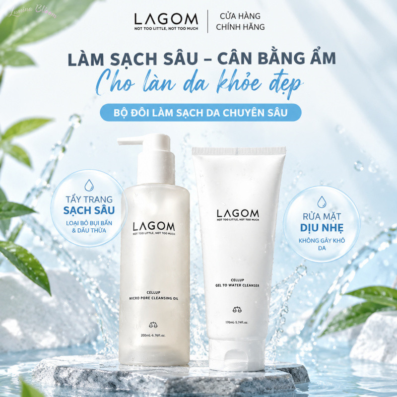 COD Dầu Tẩy Trang Hỗ Trợ Làm Sạch Mụn Cám Và Mụn Đầu Đen Lagom Micro Pore Cleansing Oil 200ml  LB