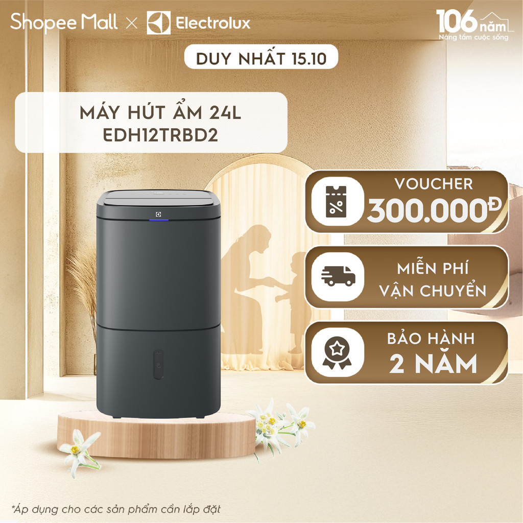 Máy hút ẩm kết hợp lọc không khí Electrolux UltimateHome 500 24L EDH12TRBD2 cho phòng 50m2