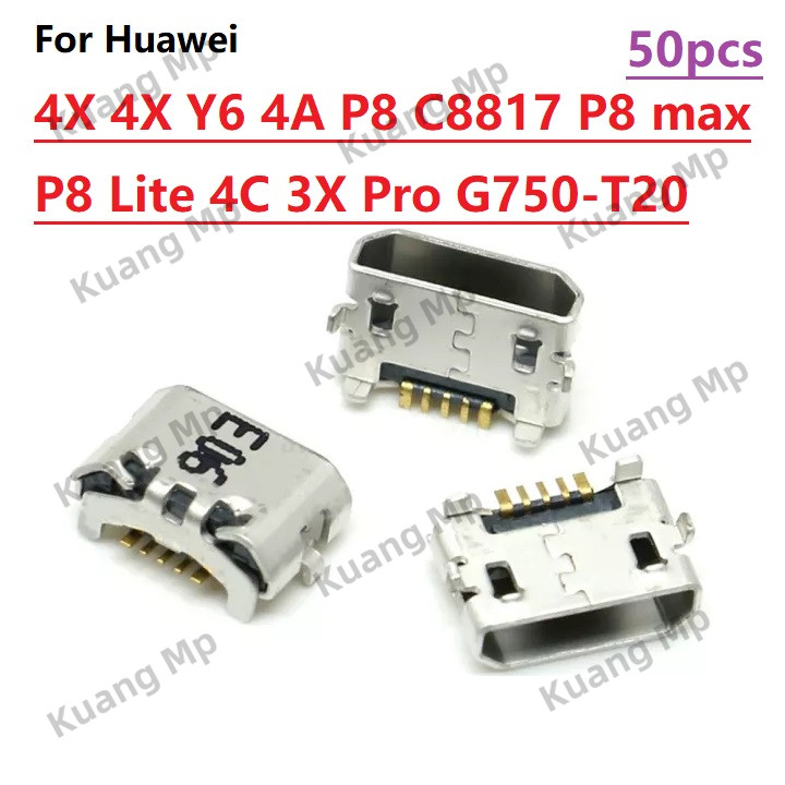 10-100 Chiếc Micro USB 5pin Cổng Sạc Dock Cổng Kết Nối Ổ Cắm Cho Huawei 4X 4X Y6 4A P8 C8817 P8 max 