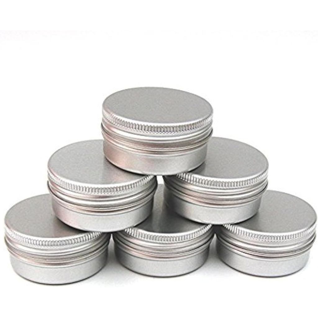 CTKcom 1 / 2-Ounce Kim Loại Thép Thiếc Vít Top Nhôm Phẳng Bạc Trượt Tròn Hộp Đựng Thiếc, 1 / 2-Ounce