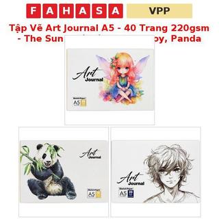 Tập Vẽ Art Journal A5 - 40 Trang 220gsm - The Sun - Bé Gái, Manga Boy, Panda