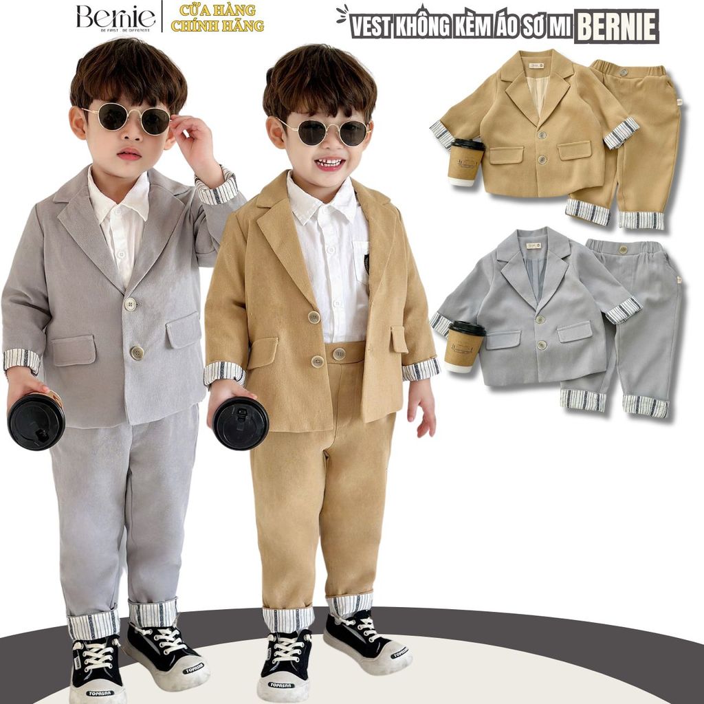 Set bộ quần áo vest Blazer dài tay cho bé trai 1 đến 7 tuổi BERNIE T0924B13 (không kèm sơ mi)