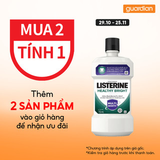  Nước Súc Miệng Làm Trắng Răng Healthy Bright Listerine 750ml 