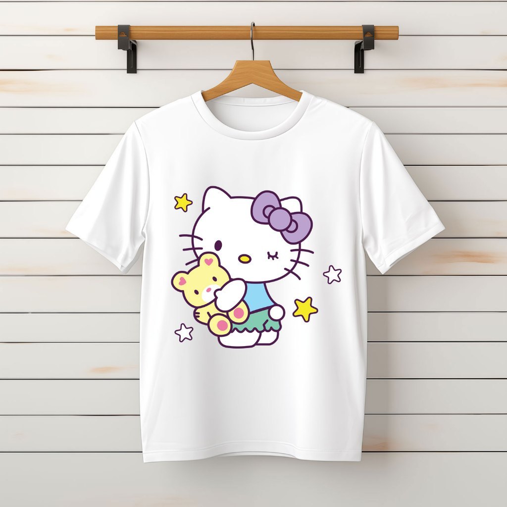 Áo phông, Áo Thun Áo Cộc unisex Nam Nữ, Hello Kitty 4 - Form Xuông [Vietnam FC]