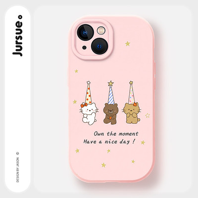 JURSUE Ốp lưng dễ thương đẹp hoạt hình độc lạ ngộ nghĩnh nữ chống sốc chống bẩn mềm cho iPhone 17 Air 16 15 14 13 12 11 PRO MAX SE 2020 X XR XS ip 8 7 Plus kute MZ506815Q