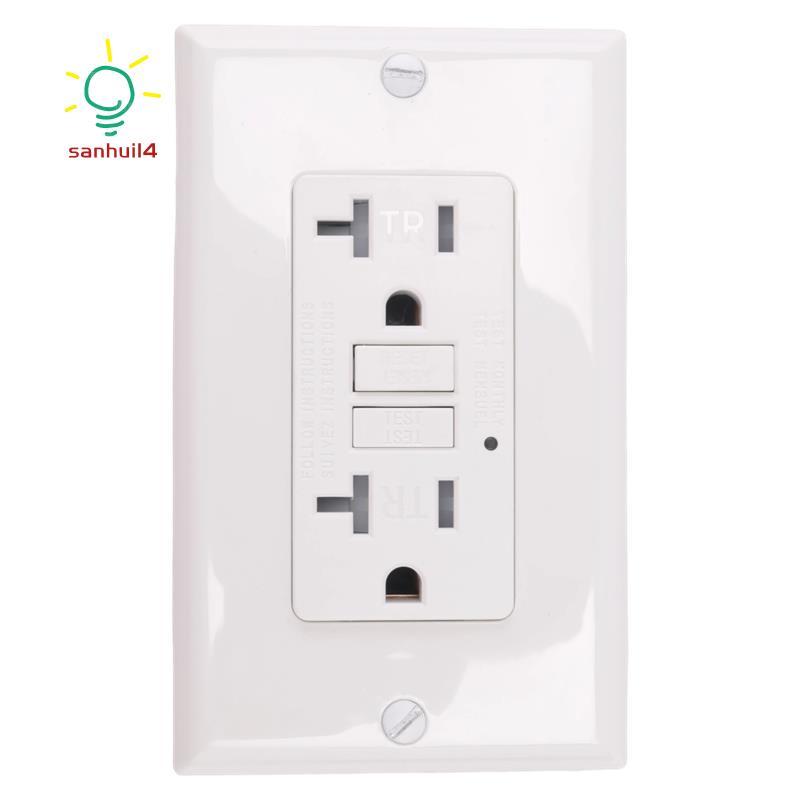 GFCI Outlet 20A, Thụ thể điện GFI có đèn báo LED, Bộ ngắt mạch đứt gãy mặt đất chống Tamper 20A