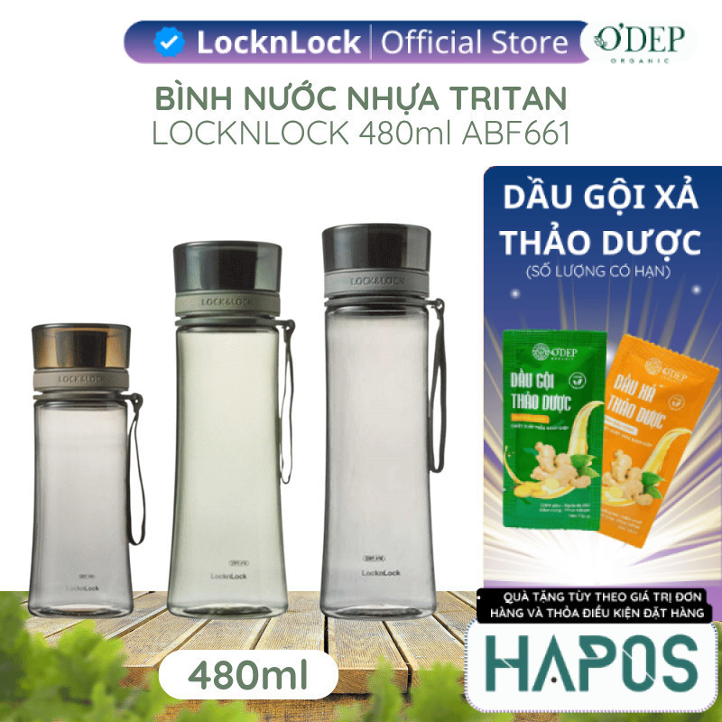 Bình nước nhựa LocknLock Tritan Spout Line  480ml Chính hãng ABF661  - HAPOS LSA