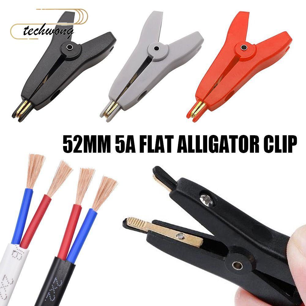 TECHWONG LCR Kelvin Cá Sấu Kẹp Cáp Pin Kim Loại Kẹp Kiểm Tra Điện 52mm LCR Kelvin Kẹp