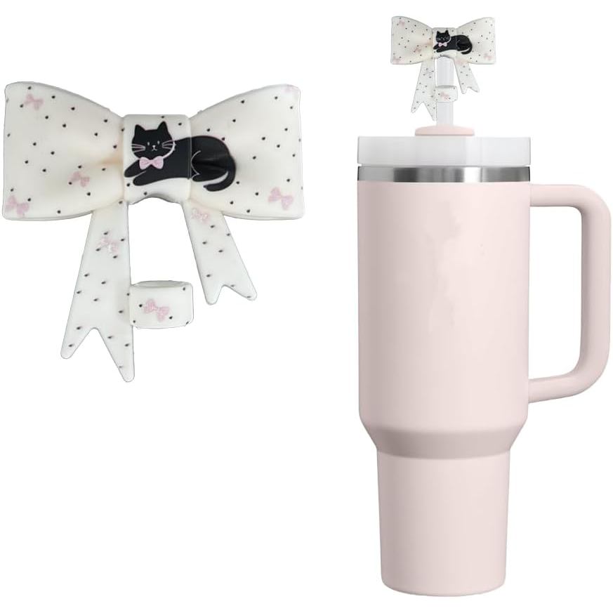 Ống Hút Cho Stanley Cup 10 Mm 0.4in Hình Nơ Silicone Ống Hút Topper Cho Stanley Tumbler 30Oz & 40Oz 