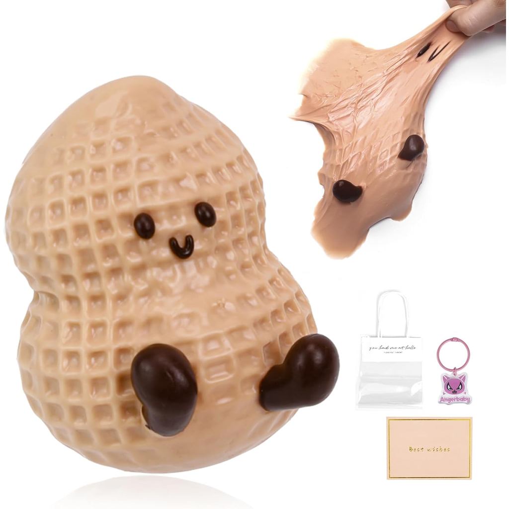 Taba Squishy Peanut Handmade, Đồ chơi Squishies Dính Fufu, Đồ chơi Squishies Thực phẩm Kawaii Bóng l