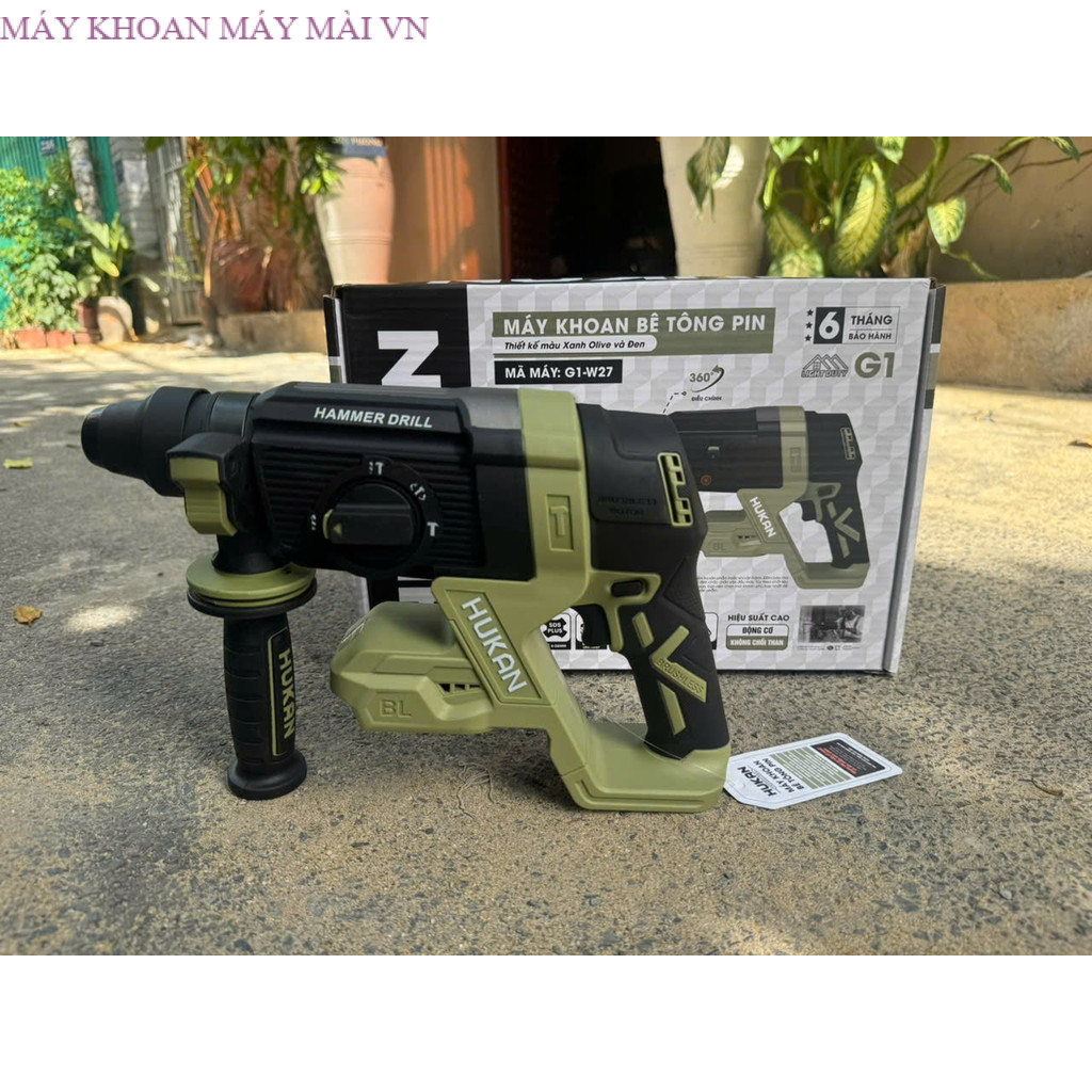 Thân máy khoan pin HUKAN  HUKAN G1-W27 OLIU  , Không chổi than, 3 xài pin phỏ thông makita MÁY KHOAN