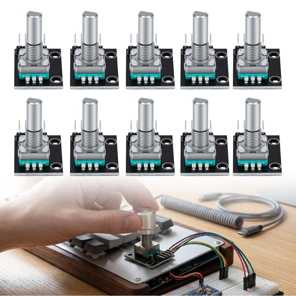 10 CHIẾC KY 040 Bộ Mã Hoá Quay Xoay 360 độ Bộ đếm xung với Máy Giặt Phẳng Đai Ốc Lục Giác