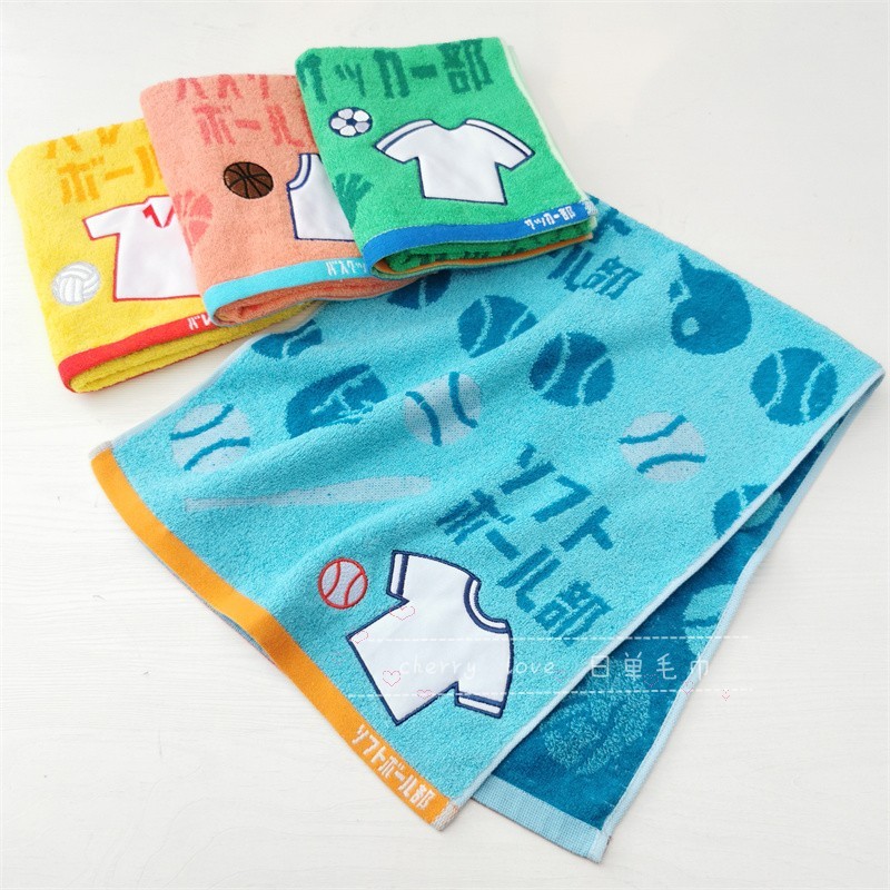 Xuất khẩu sang Nhật Bản Đơn Nguyên Chất Cotton Terry Patch Thêu Bóng Thể Thao 78 * 34 Bóng Rổ Bóng Đ