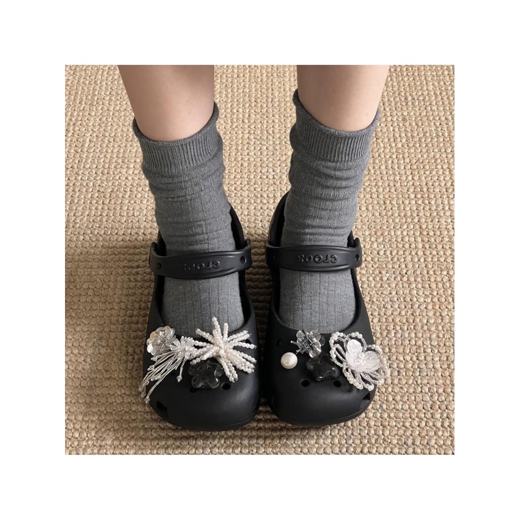 Streamer Ballet Hole Shoes Flower Heavy Industry Ballet Shoes Flower (không có giày