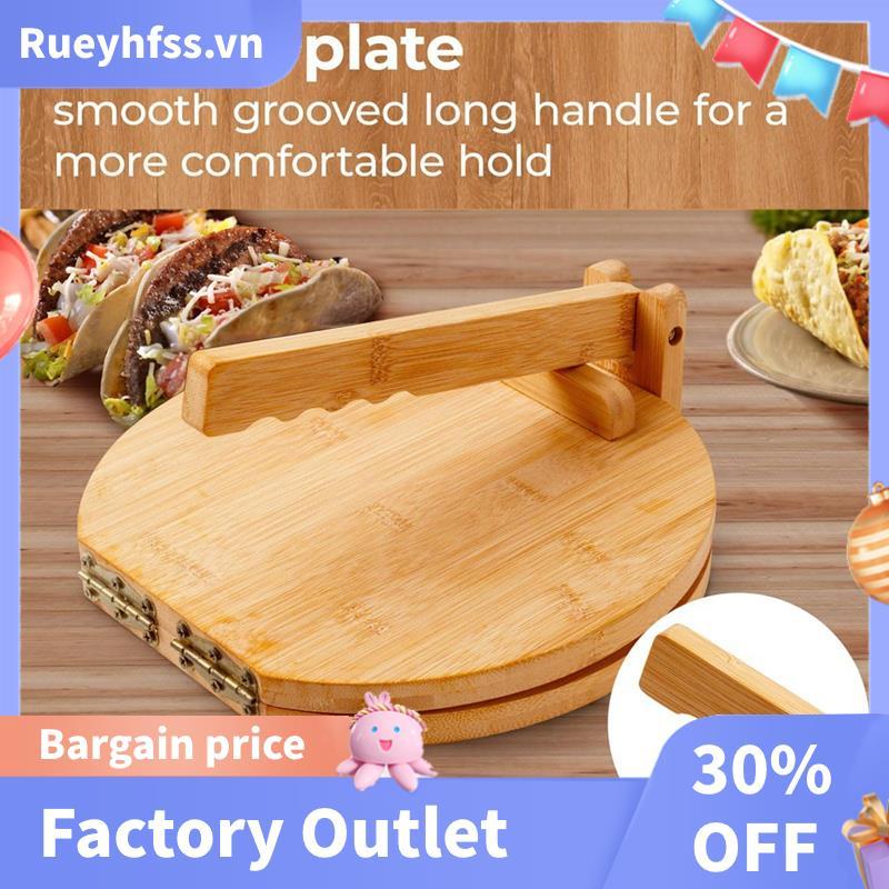 Máy ép Tortilla bằng gỗ 10 inch Máy ép Tortilla bằng gỗ, có chốt cán & 50 chiếc Giấy dán da, dành ch