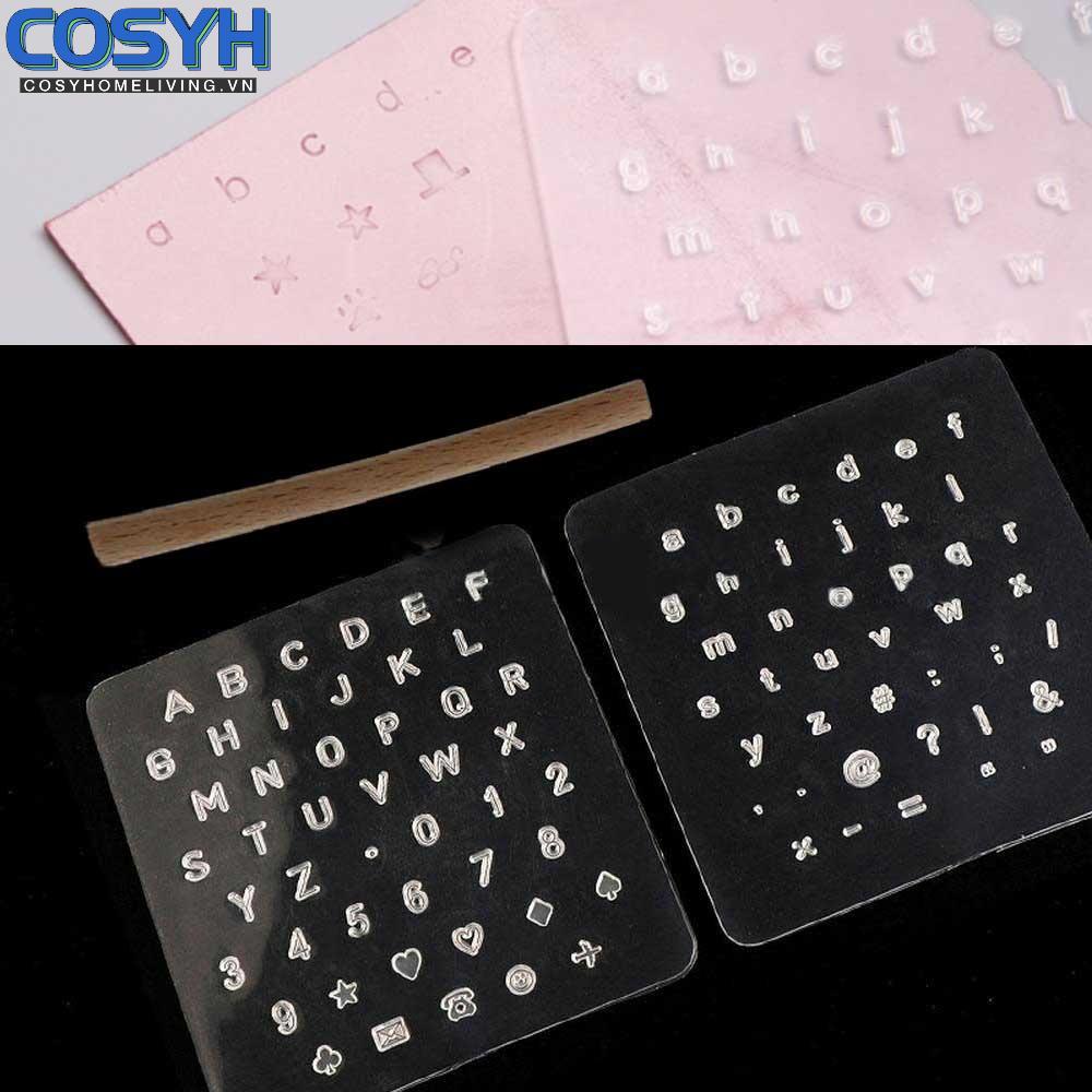 <cosyh>Leather Stamping Plastic+Wood Stamping Set Symbols Capital/Lowercase Alphabet