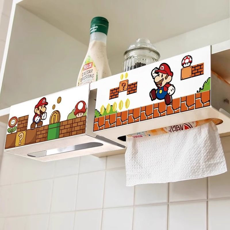 New Product#Mario kitchen paper towel holder, inverted, no-drill wall-mounted cabinet paper towel st