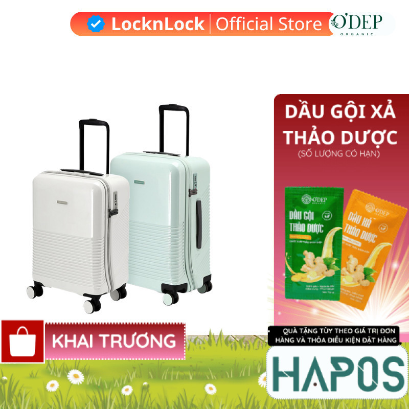 Vali du lịch LocknLock Unbalance Travel Zone khóa TSA, nhựa ABS PC bánh xe đôi xoay 360 độ LTZ901 LT