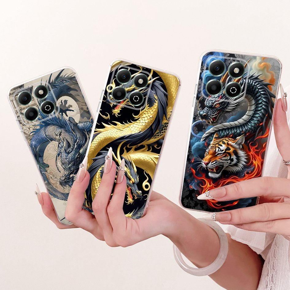 Dành Cho Honor X6b X6a Vỏ JDY-LX1 JDY-LX2 WDY-LX1 WDY-LX2 Vỏ Điện Thoại Cool Dragon Lion Hoạt Hình S