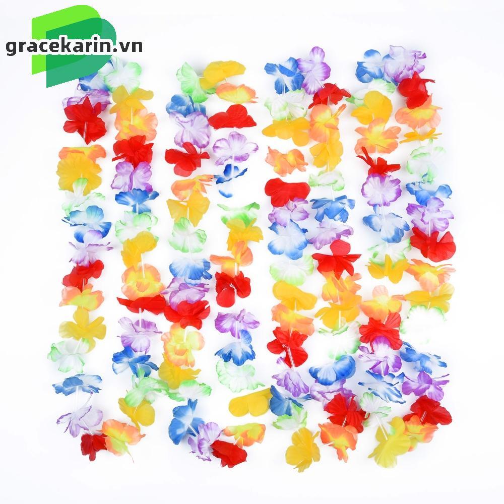 [GRCEKRIN-VN]10X Hawaiian Flower Leis Garland Necklace Fancy Dress Party Hawaii Beach
