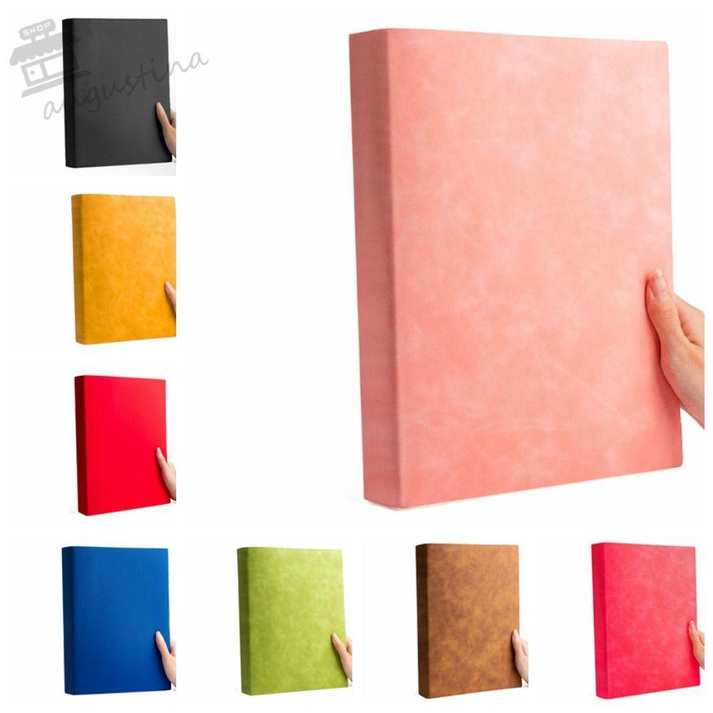 AUGUSTINA Sổ tay lớn, Dòng / Trống 200 trang Sổ tay dày A4, Cuộc họp A4 Notepad PU Cover Dòng ngang 
