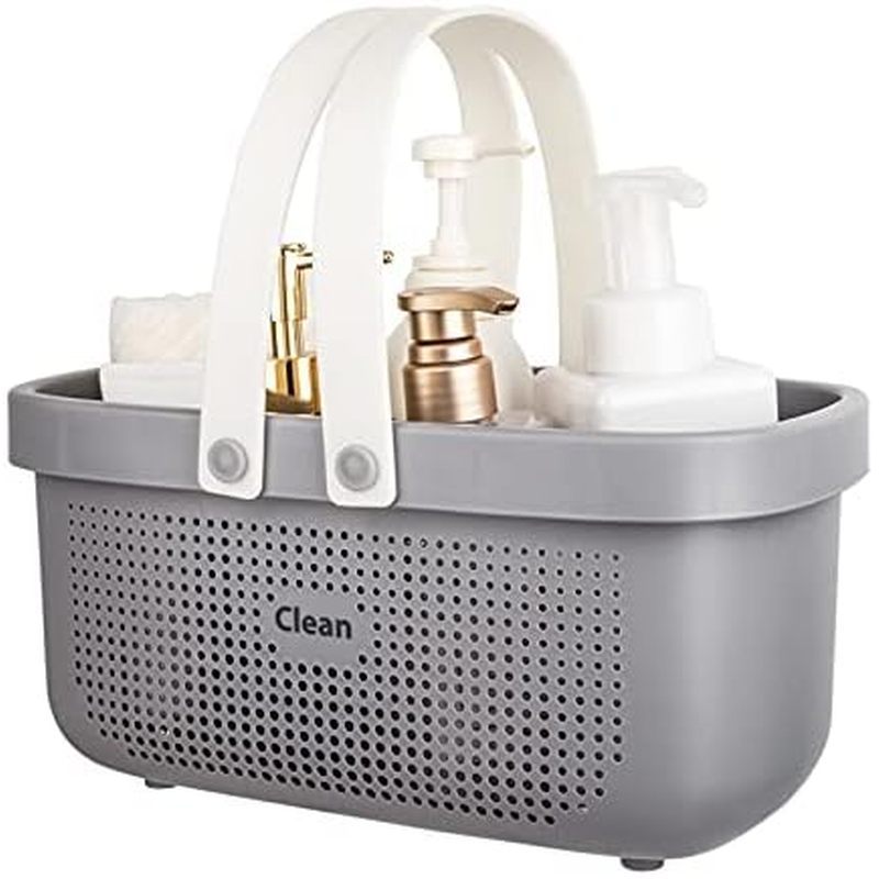 JiatuA Plastic Storage Basket with Handle Portable Shower Caddy Tote Organizer Basket Bin for Bathro