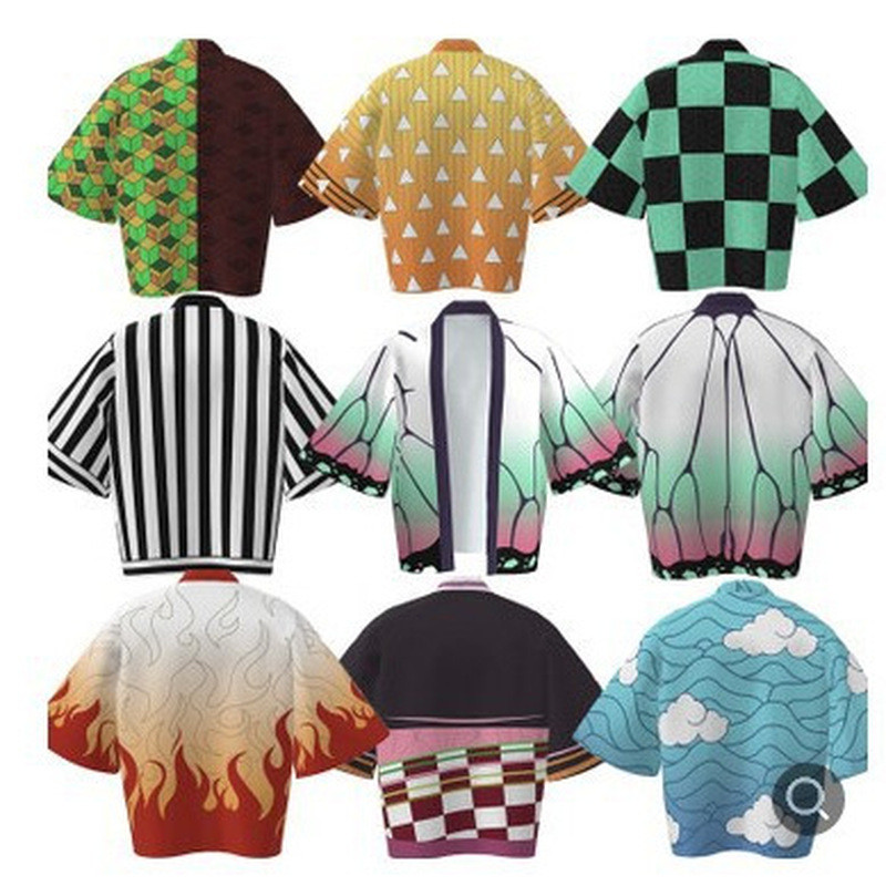 Hàng sẵn có cosplay Cloak Haori Anime Demon Slayer Kimono Kamado Tanjiro Nezuko Hàng hóa Cùng phong 