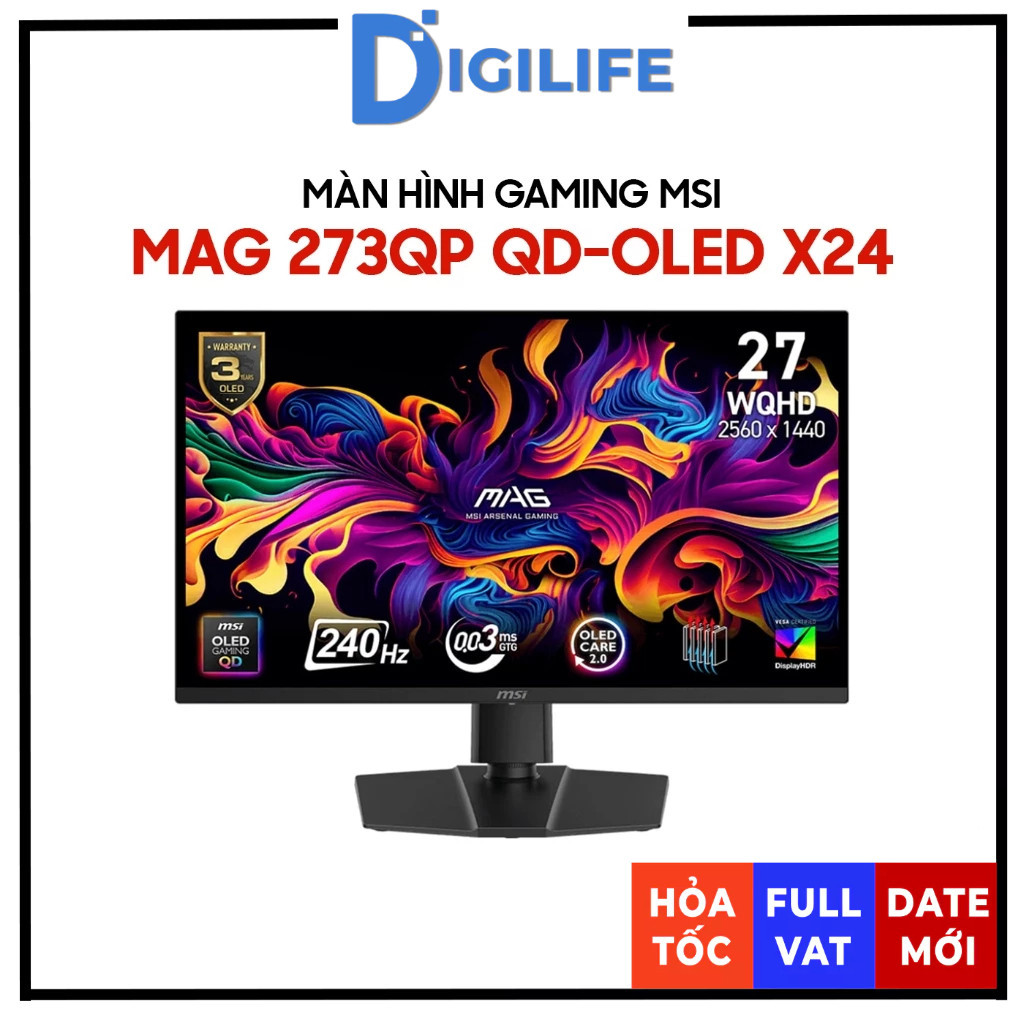 Màn hình Gaming MSI MAG 273QP QD-OLED X24 26.5 Inch 2K QHD 240Hz 0.03ms