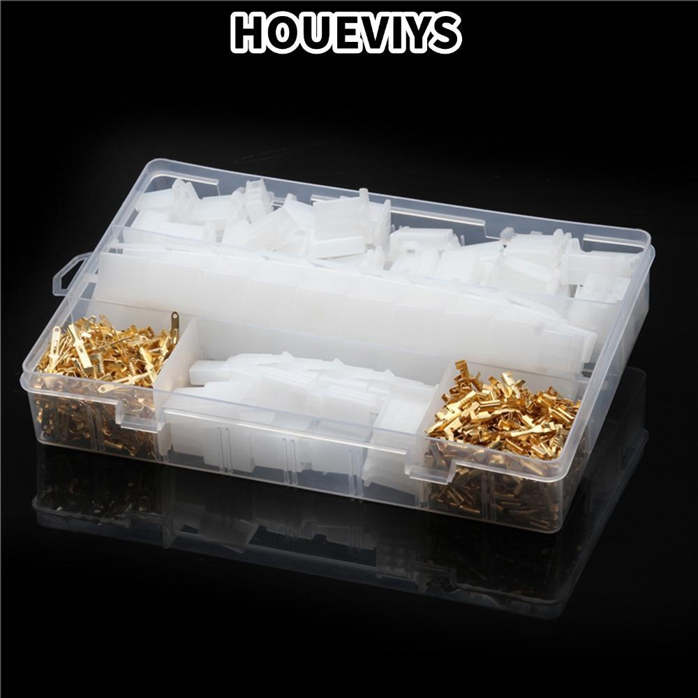 Bộ 580 đầu nối dây điện HOUEVIYS, chân 2 3 4 6 9, đầu cos ép đa dạng, hộp đầu cos nhỏ gọn dùng cho t
