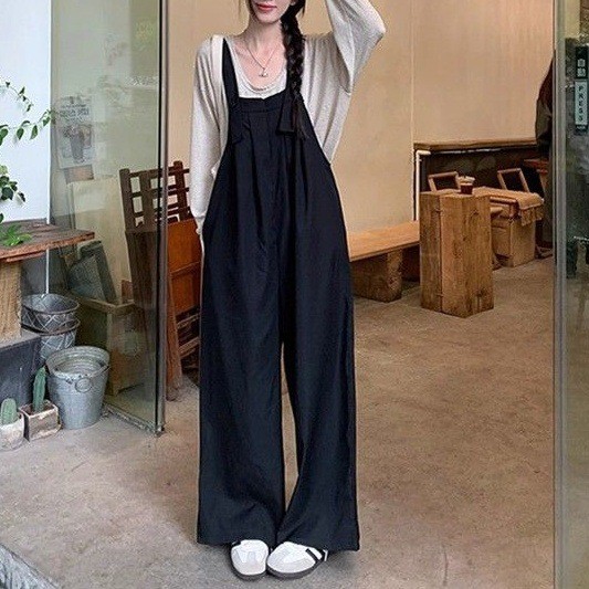 Apricot Top Phong Cách Lười Quần yếm Nữ Mùa Xuân Phù Hợp Với Thời Trang Jumpsuit Rộng Quần Hai Mảnh 