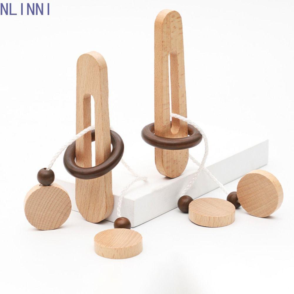 NLINNI Threading Rope Loop Puzzle, 3D Gỗ, Cổ Điển Brain Teaser Thông Minh IQ Game Mê Cung Mở Khóa Ng