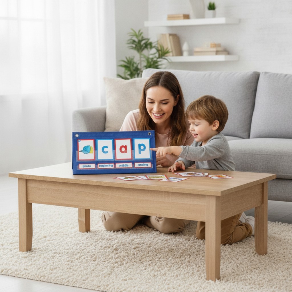 Word Building Desktop Pocket Chart Thực hành Word Building Board Trò chơi học tập Đồ chơi lưu trữ dễ