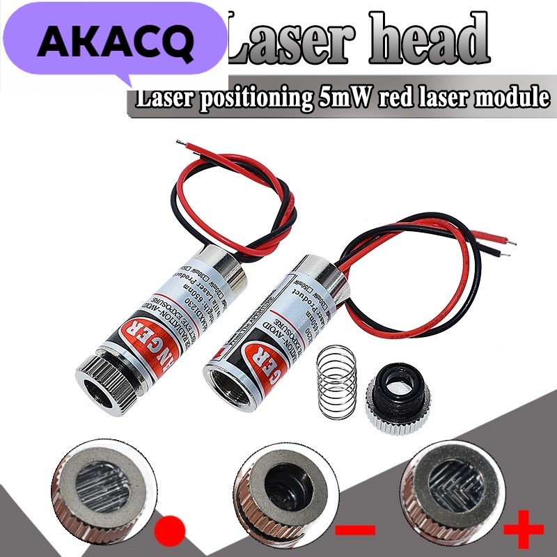 Red Point / Line / Cross Laser Module 5mW 650nm Đầu Laser Có Thể Điều Chỉnh Tiêu Điểm 5V Đầu Diode L
