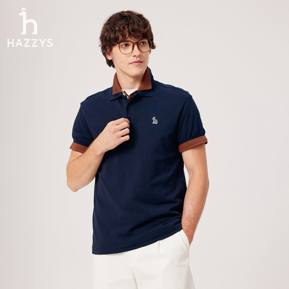Áo Sơ Mi Hazzys Polo Cao Cấp In Hình Thời Trang Nam Cotton Thoáng Khí Tay Ngắn Oversize