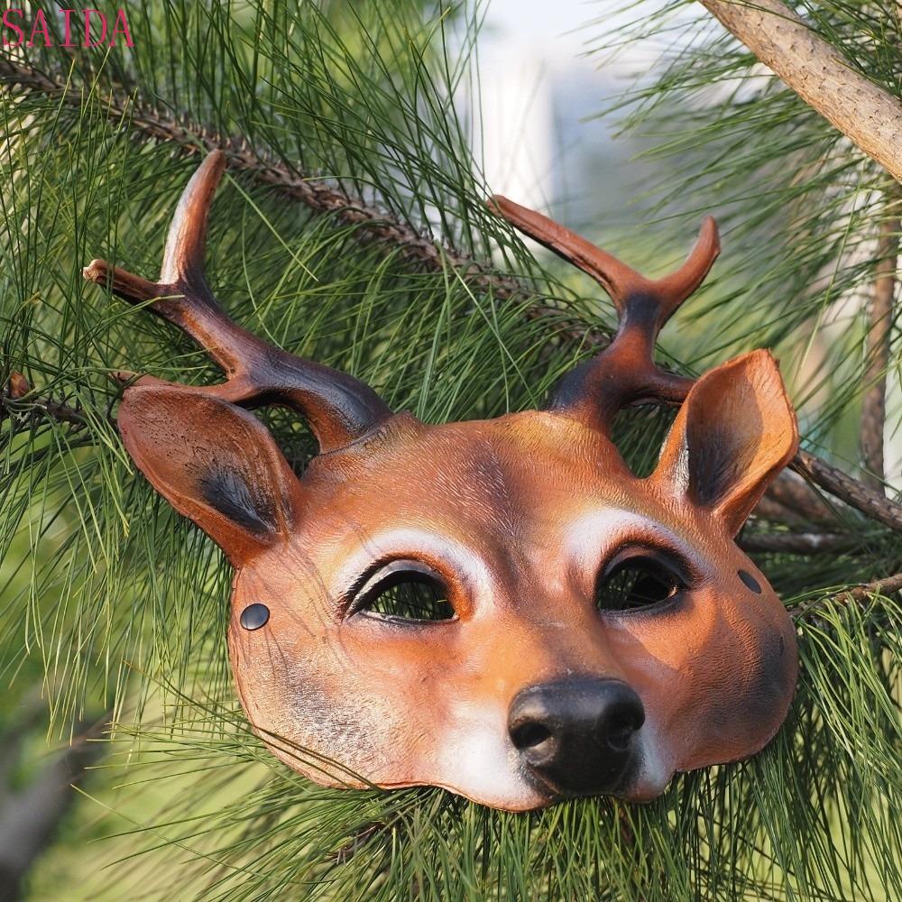 SAIDA Deer Head Mask Carnival Party Mặt nạ nửa mặt Anime Cosplay Pros Mặt nạ hóa trang Đồ dùng dự ti