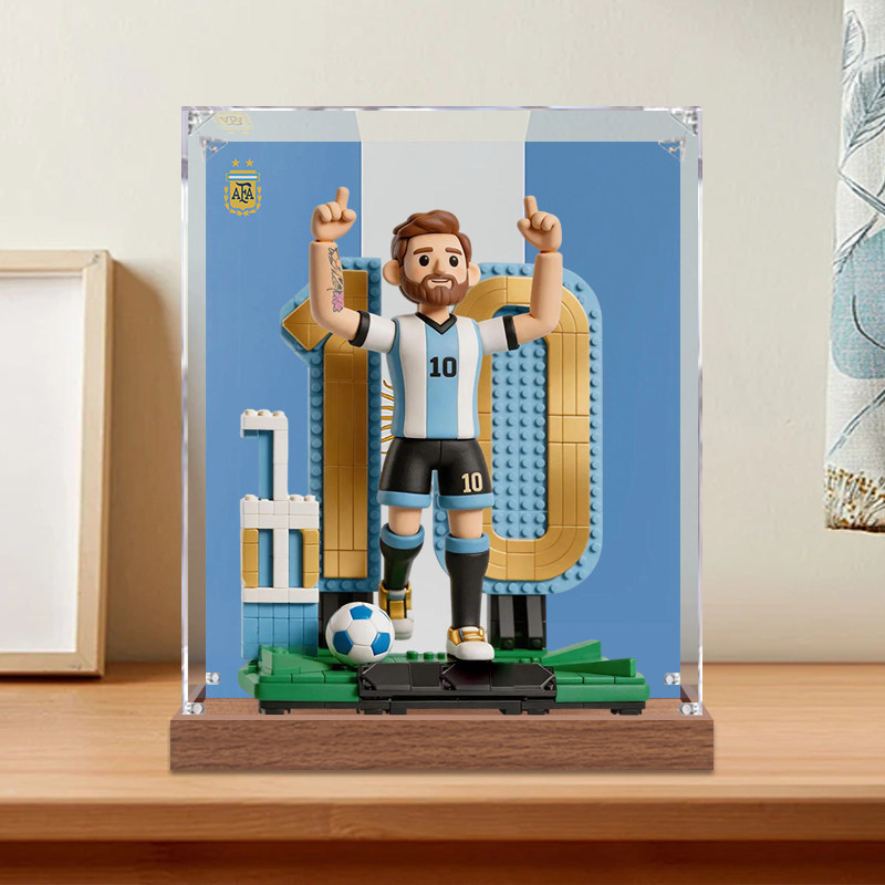 Messi Football Legend Classic Ball Hộp trưng bày Acrylic tức thì Thích hợp cho Lego 43015 Hộp lưu tr