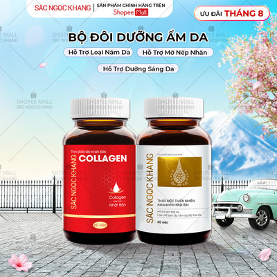 Bộ đôi viên uống Collagen + Vi Tảo Lục Sắc Ngọc Khang hỗ trợ ĐẸP DA - CHỐNG LÃO HÓA - CÂN BẰNG NỘI TIẾT 2PL
