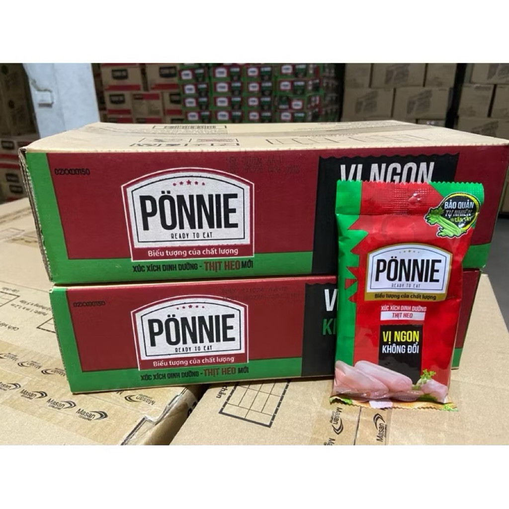 1 Thùng 1,9kg Xúc Xích Dinh Dưỡng Ăn Liền PONNIE Thơm Ngon, Xúc Xích PONNIE Thơm Ngon Đậm Đà