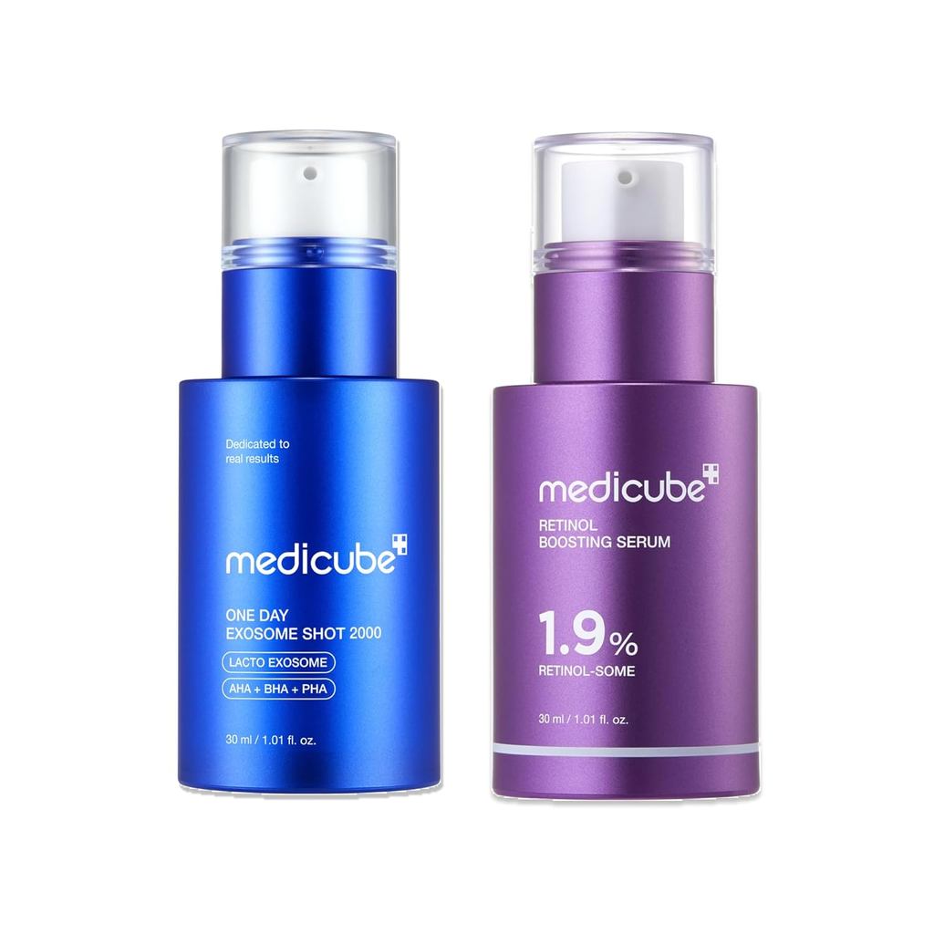 Medicube Pore Refine & Retinol Boosting Serum Duo: Zero Exosome 2000 và Retinol Boosting Serum | Tin