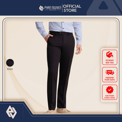 Quần âu đen nam Phan Nguyễn, chất liệu cao cấp, mềm mại, co giãn nhẹ, form slim fit QVL.978