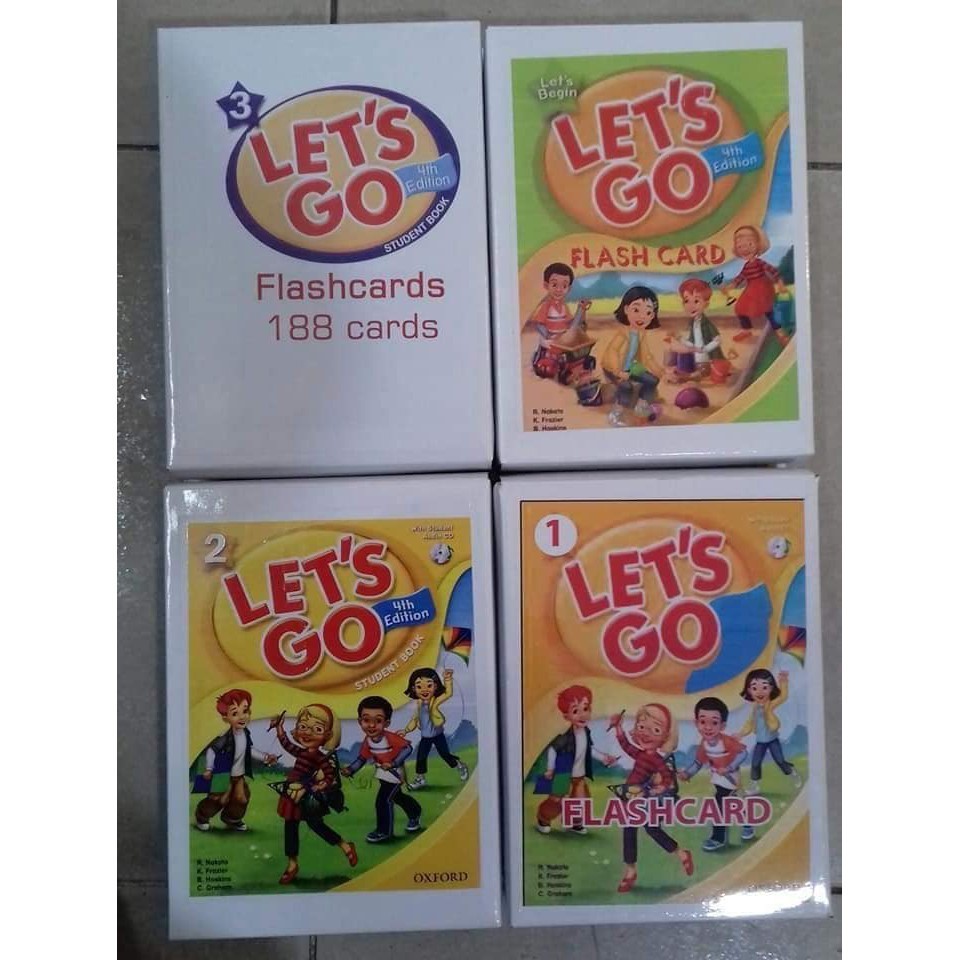 Flashcard Let's Go Begin 1 2 3 4th Edition A5 In 2 Mặt Cán Bóng Thẻ Học Tiếng Anh